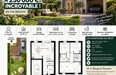 -MANOSQUE – VILLA T4 AVEC GARAGE ET JARDIN – 250 000 € — photo du bien