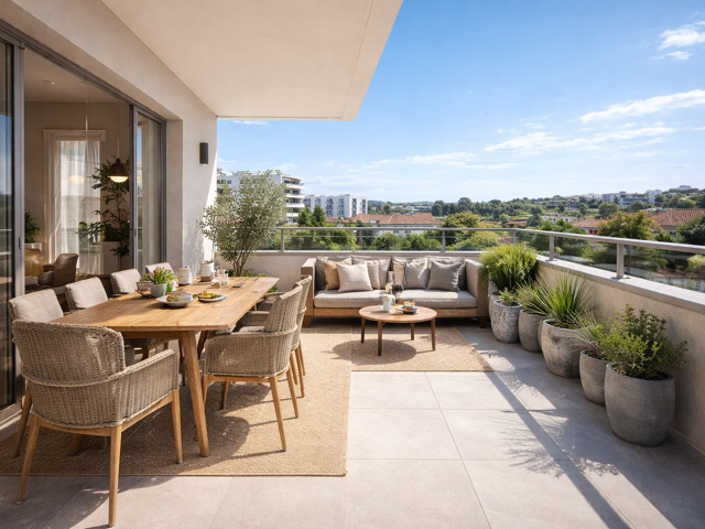 -T3 avec grande terrasse de 18 m², à deux pas des commerces, écoles et centre-ville : l’espace idéal — photo du bien