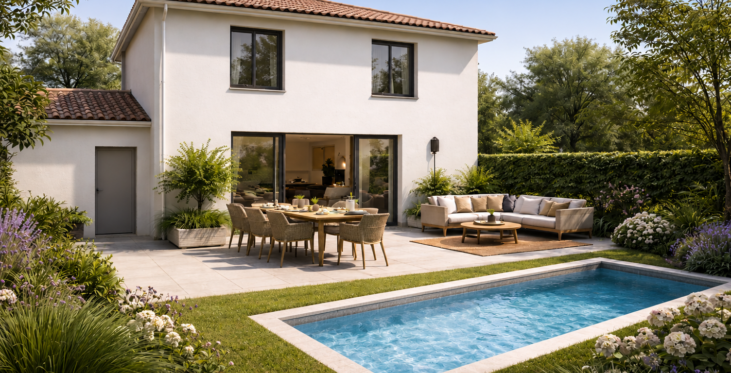 Maison T5 neuve – Piscine OFFERTE cet été – Jardin, Garage — photo 1