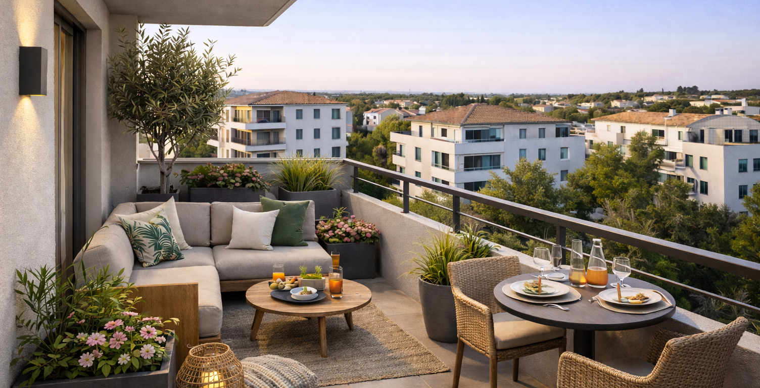 -PROCHE CENTRE VILLE – MAGNIFIQUE 3P BIEN AGENCÉ DE 60M² AVEC GRANDE TERRASSE DE 17M² — photo 1