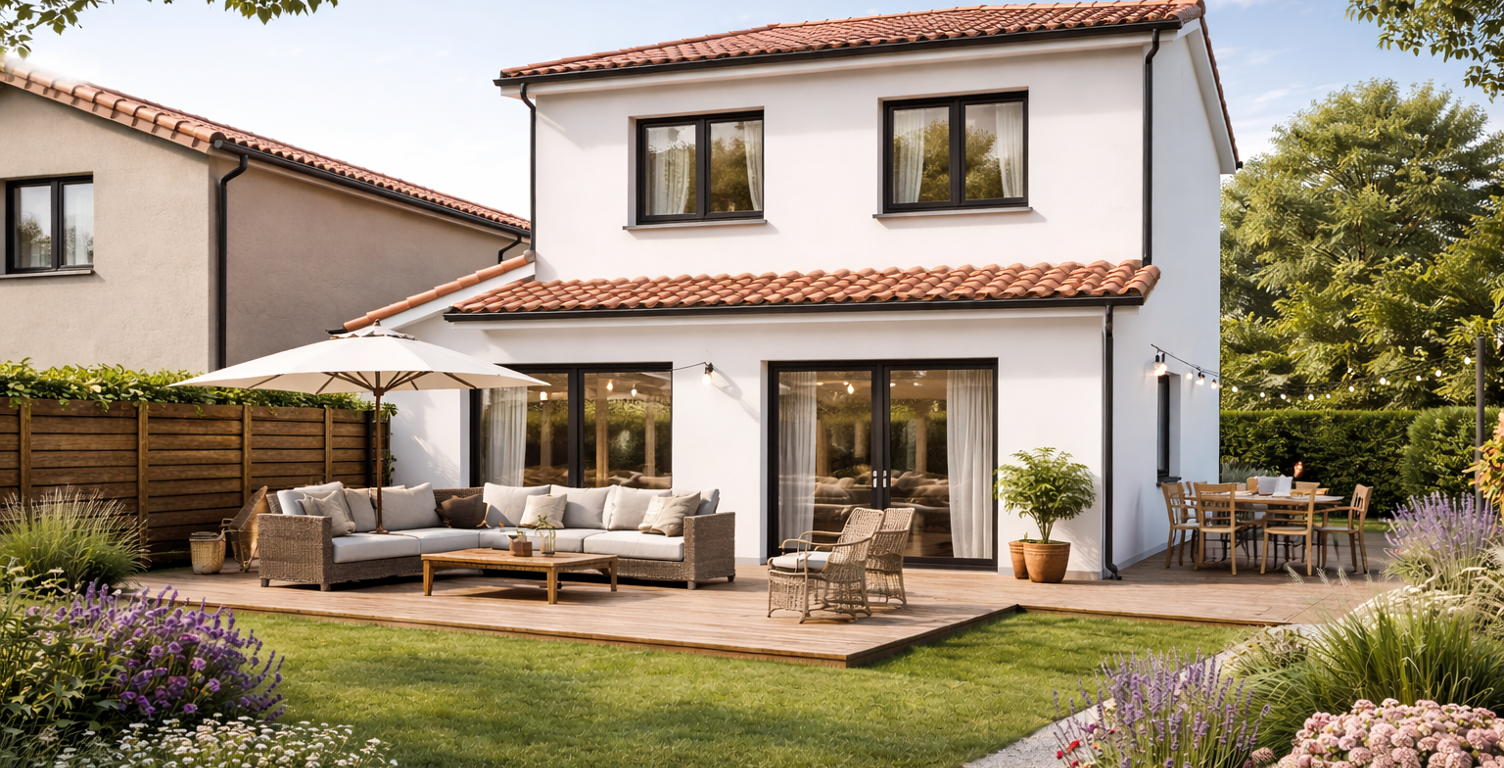 *-DISPONIBLE IMMEDIATEMENT MAISON NEUVE TRAVERSANTE AVEC JARDIN ET PARKING SUR LA GARDE-FREINET — photo 1