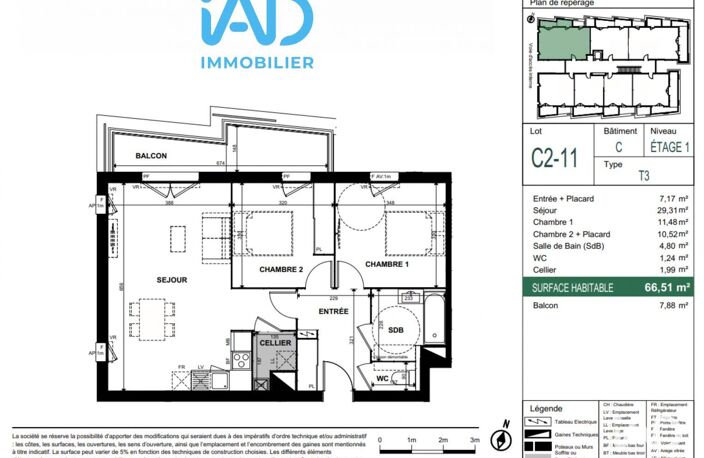 Vente Appartement 3 pièces — photo 3