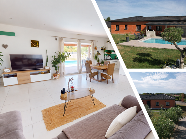 Maison contemporaine de plain-pied 143m2 - Piscine - 1 336m2 — photo du bien
