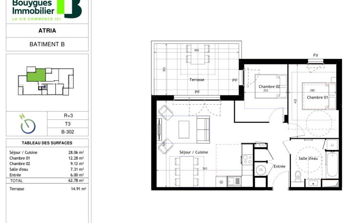 Vente Appartement 3 pièces — photo 2