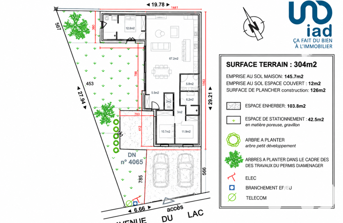 Vente Terrain 304 m&sup2; — photo 3