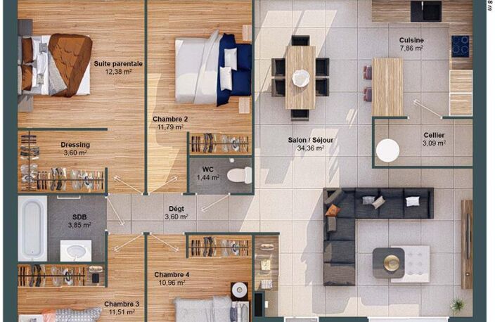 Maison 6 pièces 104 m2 — photo 3