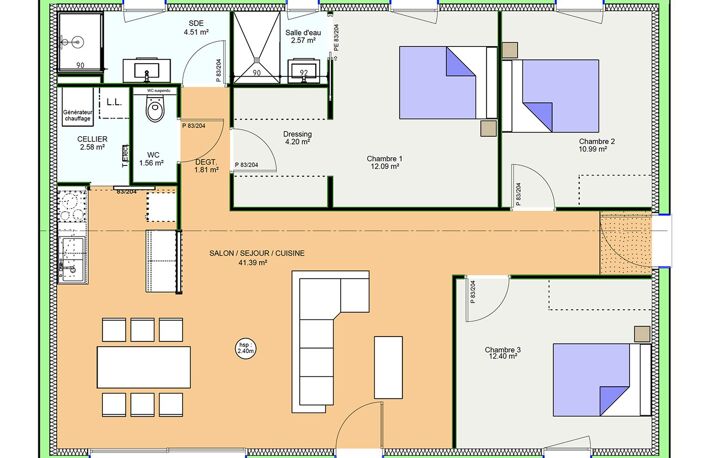 Projet de construction d'une maison 94.11 m² avec terrain à SAINT-JEAN-D'HEURS (63) — photo 5