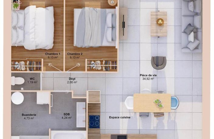 Maison 4 pièces 65 m2 — photo 3
