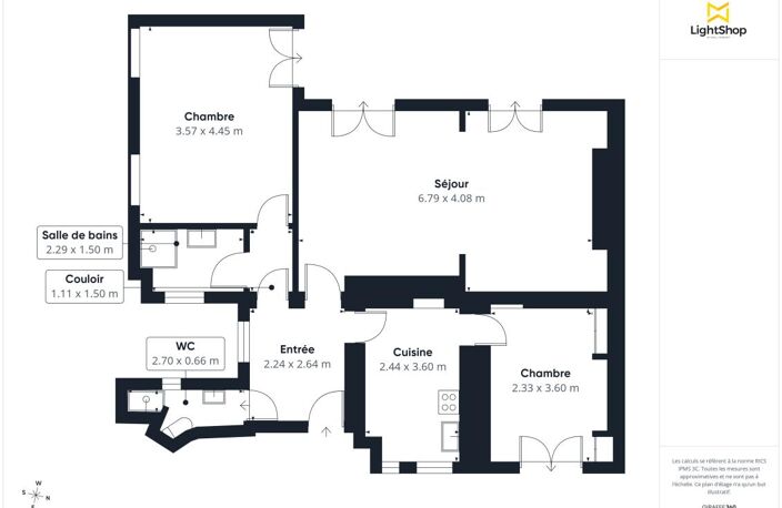 Appartement traversant de 4 pièces de 78m² - 2 chambres - Rue de l'Arc de Triomphe, Paris — photo 3