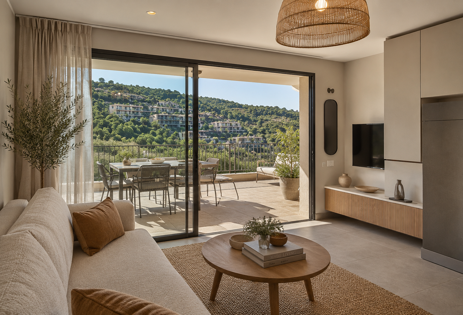 SUPERBE STUDIO AVEC GRANDE TERRASSE DANS RESIDENCE AVEC PISCINE — photo 1