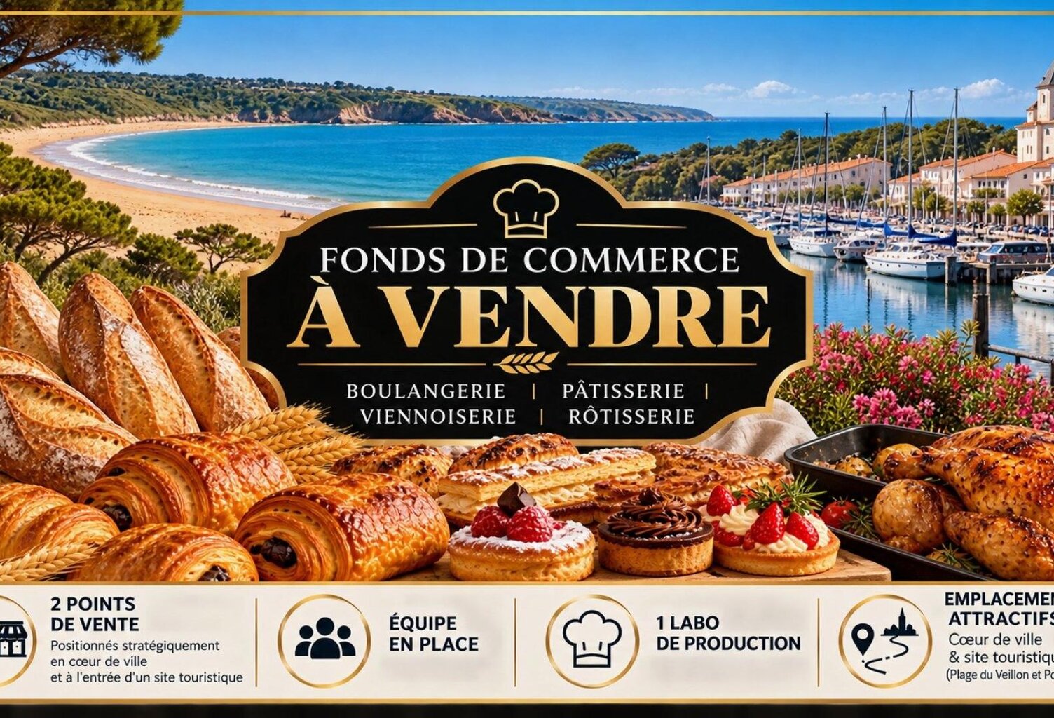 BELLE AFFAIRE DE BOULANGERIE-PÂTISSERIE  2 MAGASINS,  1 LABORATOIRE DE PRODUCTION &  1 ÉQUIPE EN PLACE — photo 1