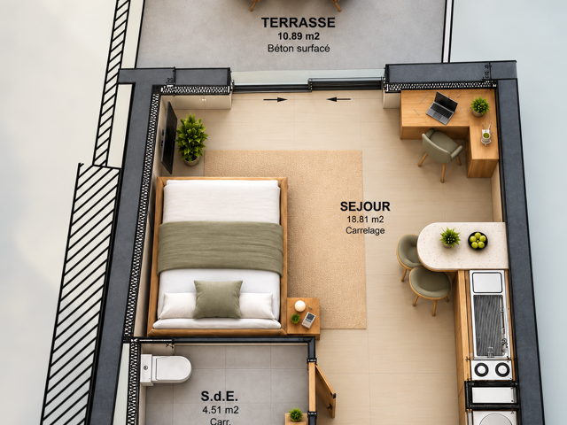 Vente Studio 1 pièce — photo du bien