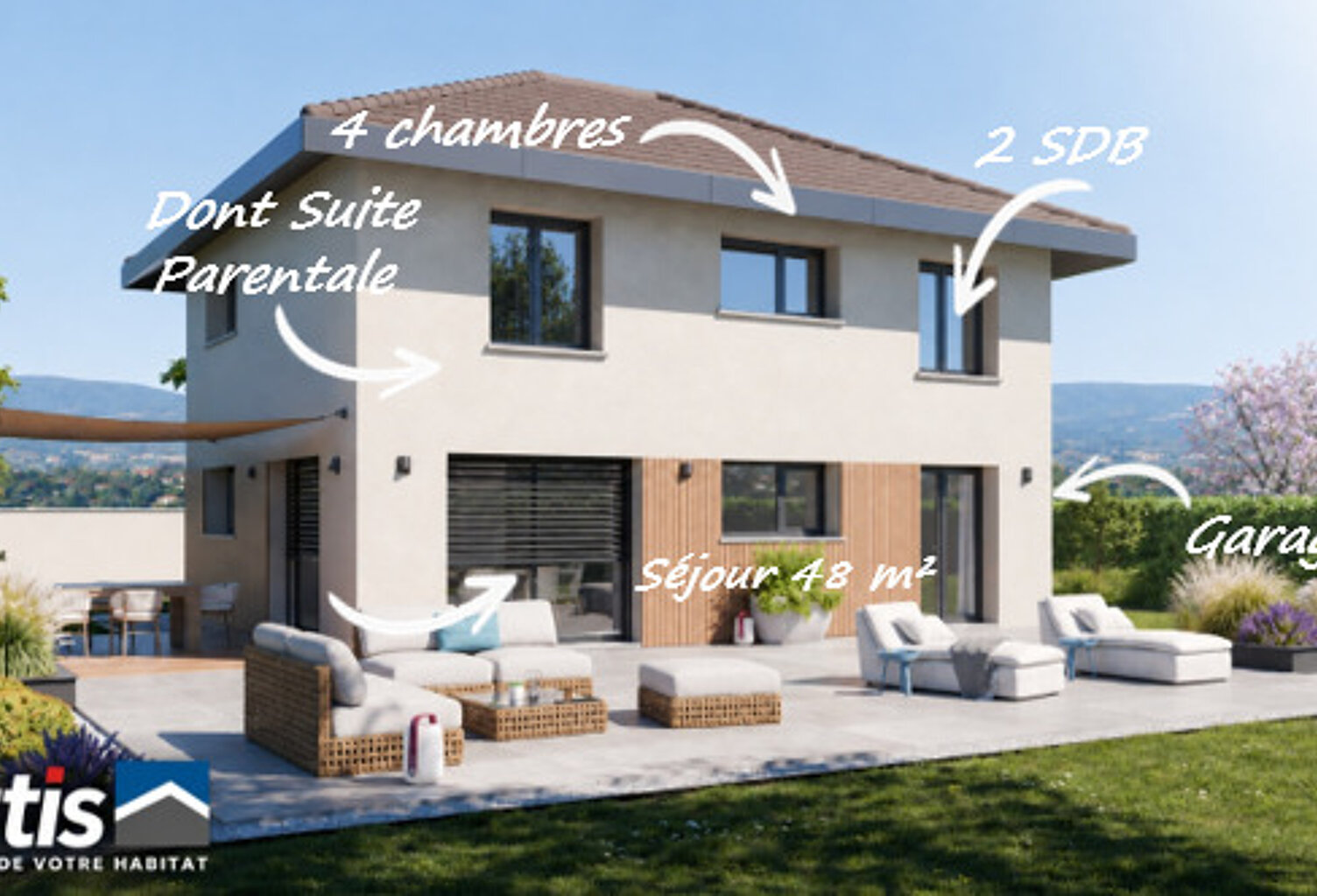 CHEVRY - Cœur de village - Terrain 538 m² + Maison ARTIS 130 m² avec Garage — photo 1