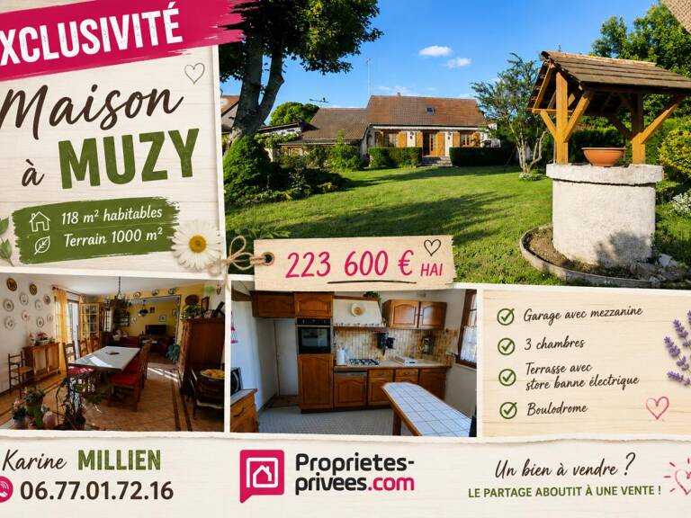 MUZY 27650 Maison individuelle - 1 étage - 3 chambres - 1 bureau - Garage - Quart port - Terrain - 223600  HAI — photo 1