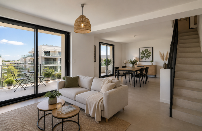-- Coup de cœur assuré, VISITABLE ! Duplex 4 pièces avec superbe terrasse à ciel ouvert et livraison — photo 2