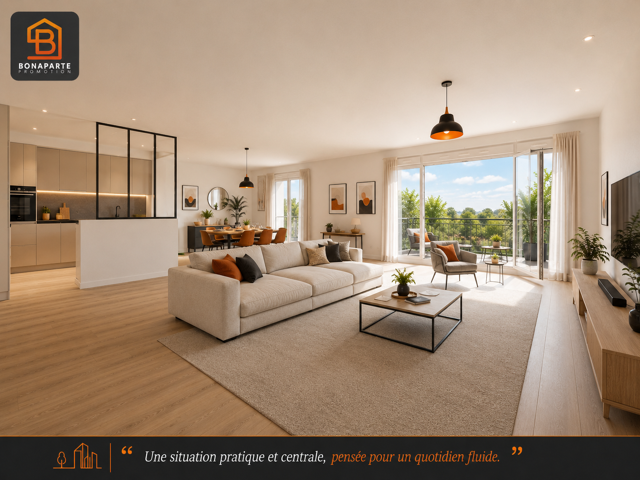 ACHAT APPARTEMENT NEUF 4 PIECES AVEC BALCON A 10 MINUTES DE LA LIGNE J ET T1 EN PIED DE RESIDENCE — photo du bien