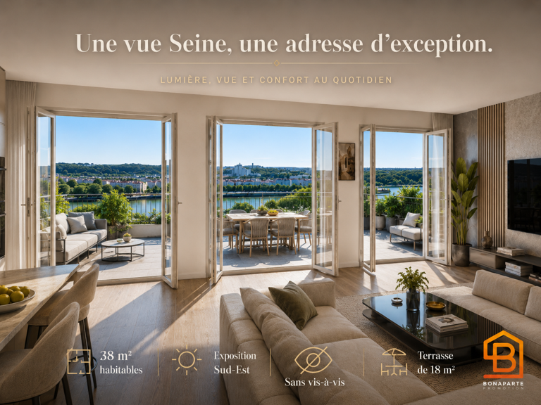 STUDIO EVOLUTIF EN 2 PIECES VUE SEINE TERRASSE SUD EST SANS VIS A VIS — photo 1