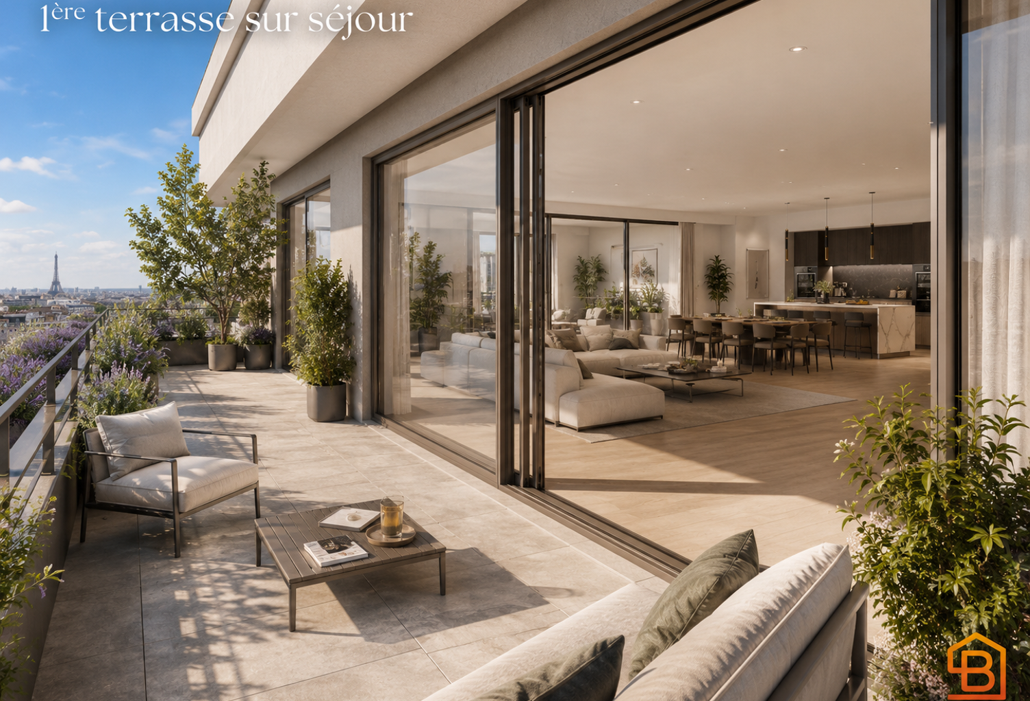 achat appartement neuf 4 pièces 137m² Boulogne billancourt 92100 dernier etage terrasse de 85m² — photo 1