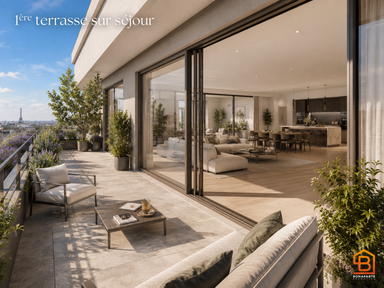 achat appartement neuf 4 pièces 137m² Boulogne billancourt 92100 dernier etage terrasse de 85m² — photo 1