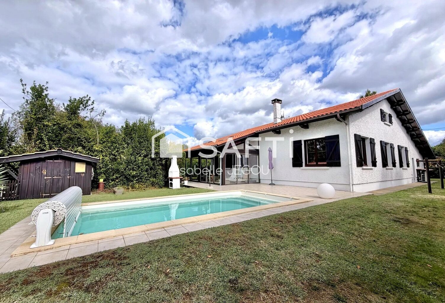 Maison landaise traditionnelle avec sa véranda et sa piscine sud/ouest — photo 1