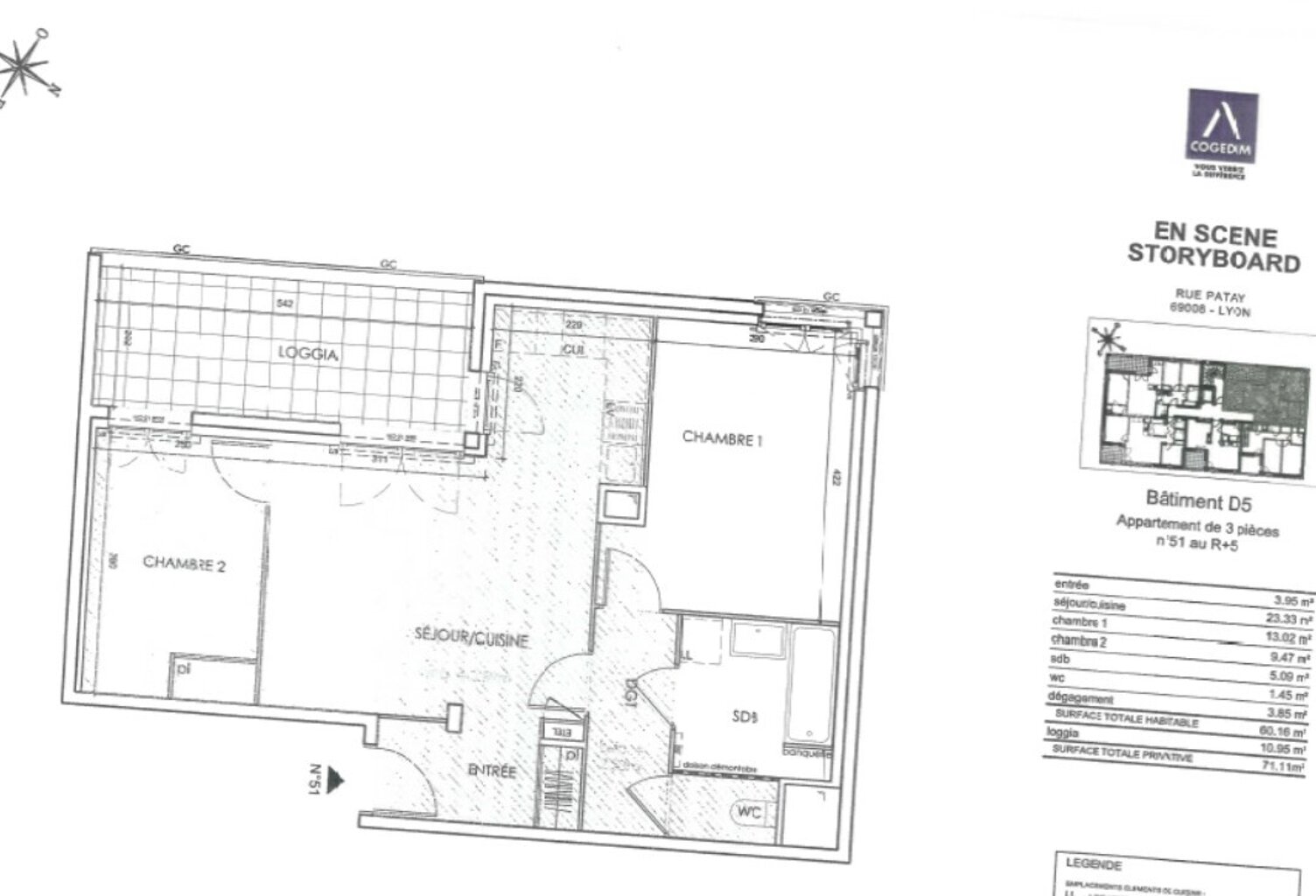 Location appartement 3 pièces 61 m² à Lyon 8 (69008) — photo 1