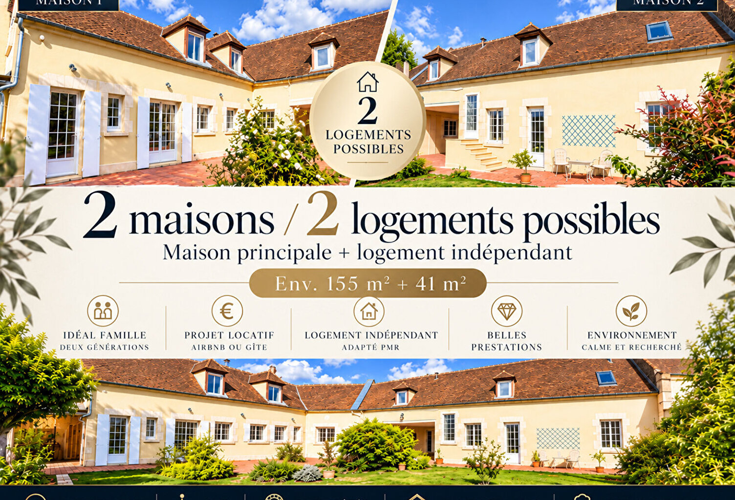 Propriété rénovée avec 2 logements possibles 155 m² + 41 m²  aucun travaux — photo 1