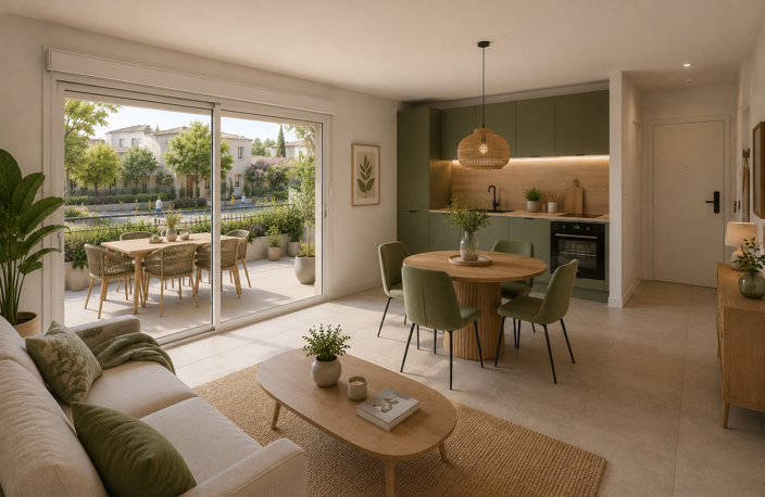 -Marignane T2 NEUF AVEC TERRASSE DE 19M² SUD DANS UN ENVIRONNEMENT VERDOYANT — photo 2