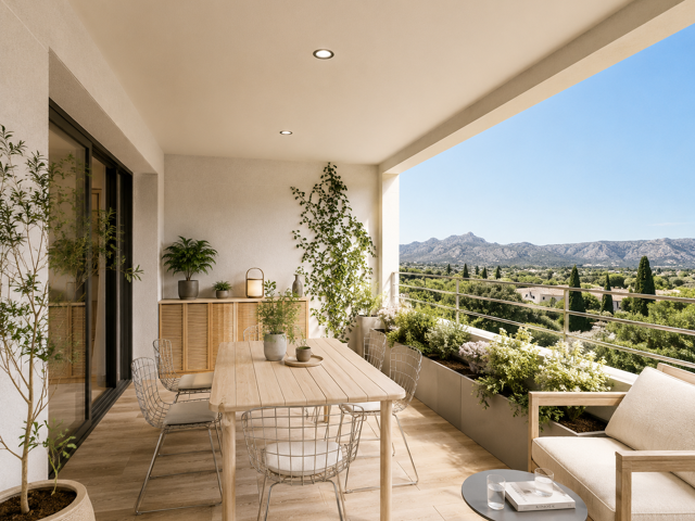 - T4 duplex de 100 m² avec terrasse et vue dégagée sur les Alpilles — photo du bien