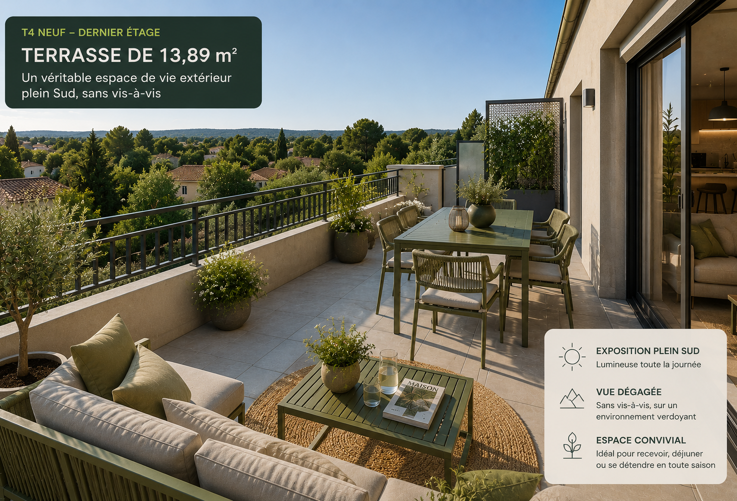 Dernier étage ! T4 triple exposition aux portes D'Eguilles avec belle terrasse — photo 1