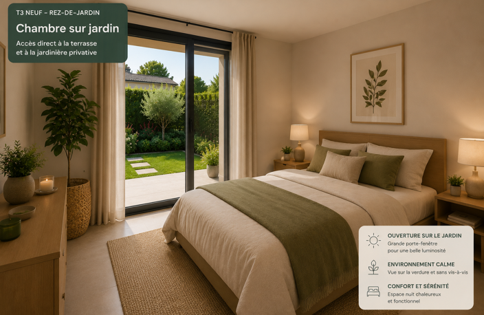 -Aux portes d'Éguilles – T3 neuf avec jardin privé  — photo 3