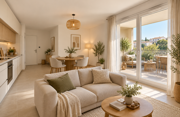 DRAGUIGNAN – T3 NEUF AVEC TERRASSE COUVERTE ET EXPOSITION SUD-EST - 234 000€ — photo 2