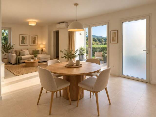 Appartements neufs T2 avec Terrasse , Cellier et Jardin RDC dans Maison avec une magnifique vue montagne BUSTINCE — photo du bien