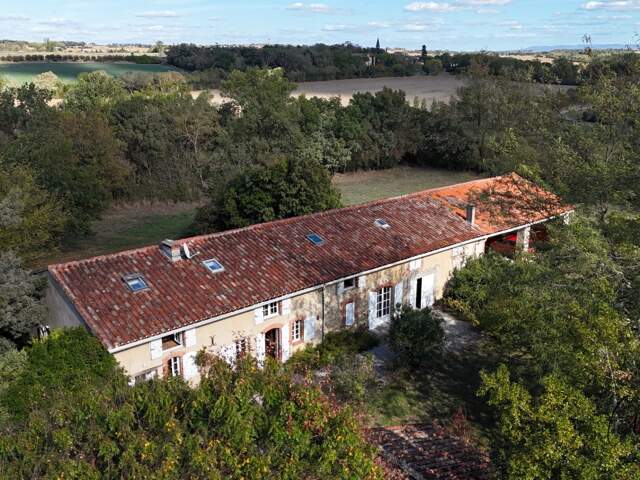 Authentique longère lauragaise de 250 m² avec piscine, dépendances et 2,5 hectares de terrain — photo du bien
