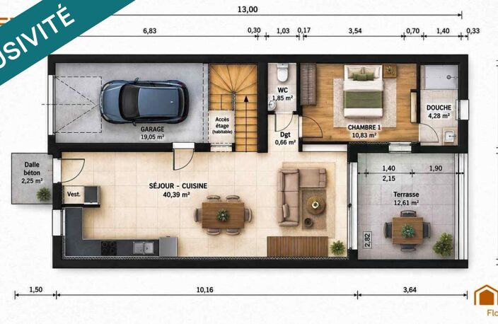 Terrain constructible 204 m² sans vis à vis — photo 3
