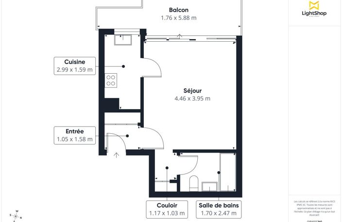 Appartement T1 de 31 m² avec grand balcon de 9m² - Lumineux et calme - Rue Petit, Paris 19ème — photo 3