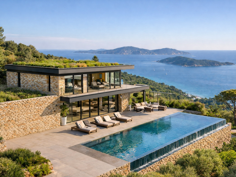 * INCROYABLE VUE SUR LA BAIE DU RAYOL - VILLA T5 AVEC PISCINE A DEBORDEMENT — photo 1