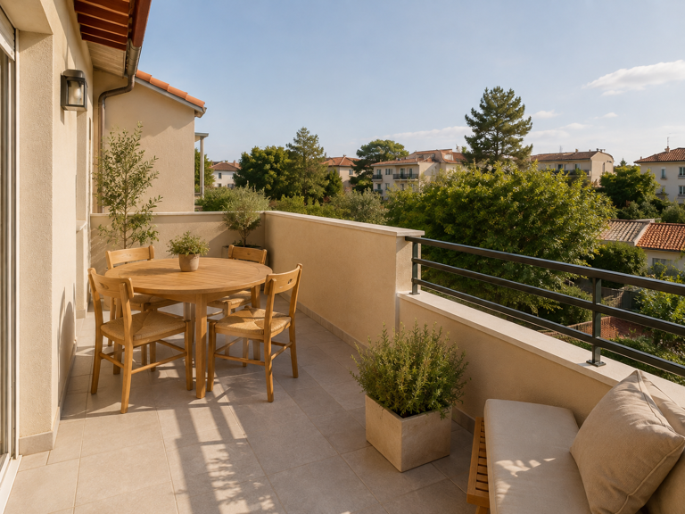 SAINTE-MAXIME – T2 AVEC BELLE TERRASSE ET PARKING DANS RESIDENCE AVEC PISCINE — photo 1