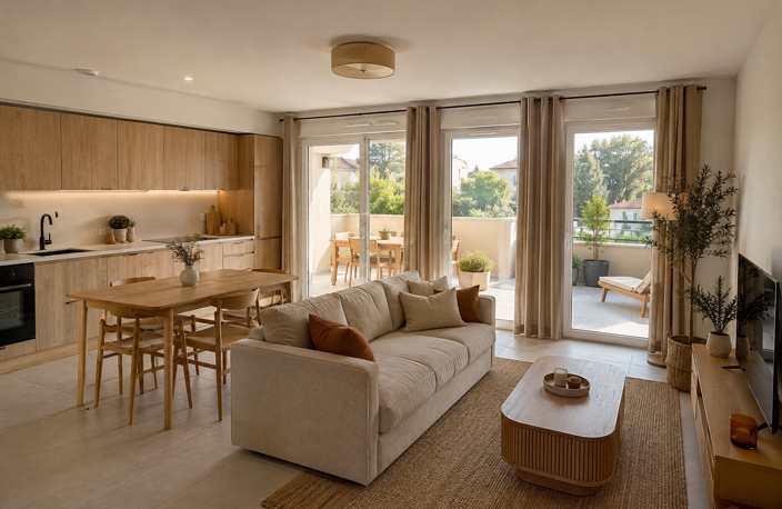 SAINTE-MAXIME – T2 AVEC BELLE TERRASSE ET PARKING DANS RESIDENCE AVEC PISCINE — photo 2