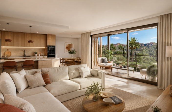 AGAY – DOUBLE EXPOSITION SUD/EST & GRANDE TERRASSE– SUPERBE T3 DANS RESIDENCE AVEC PSICINE — photo 2