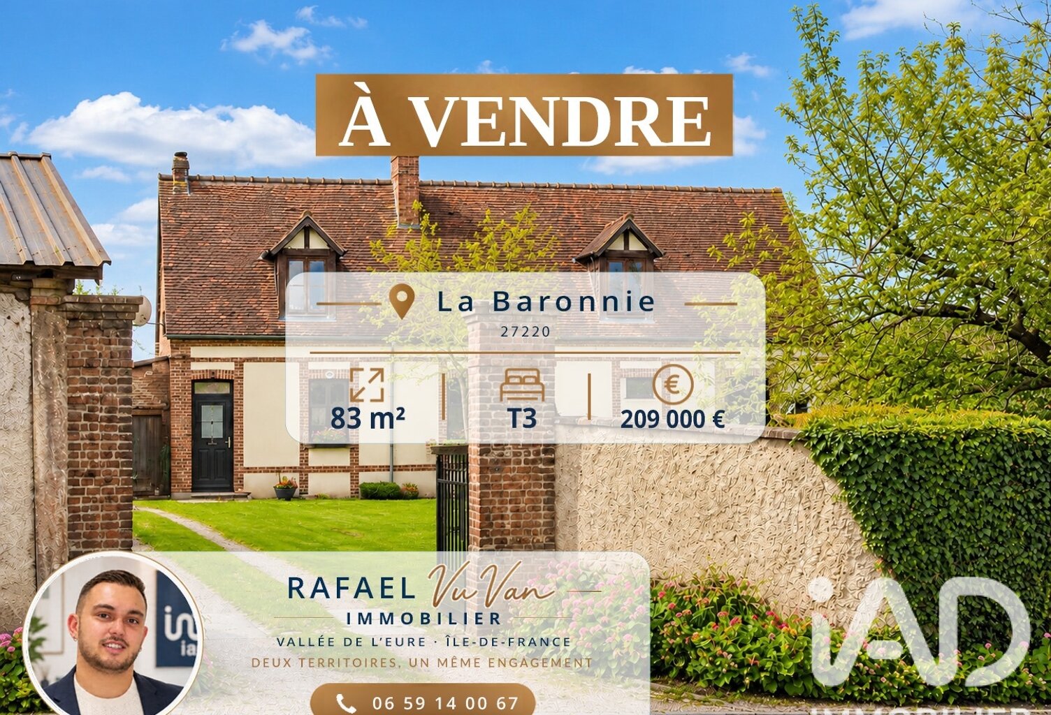 Vente Maison de campagne 3 pièces — photo 1