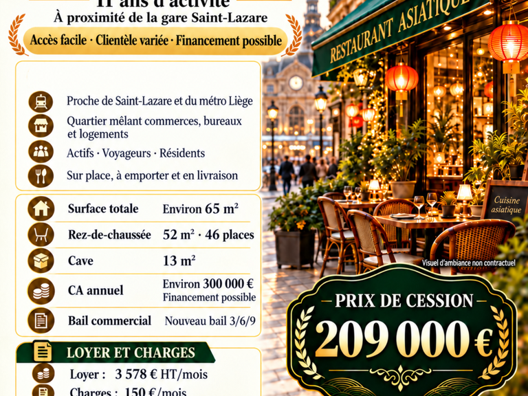 Vente Restaurant 65 m&sup2; — photo 1