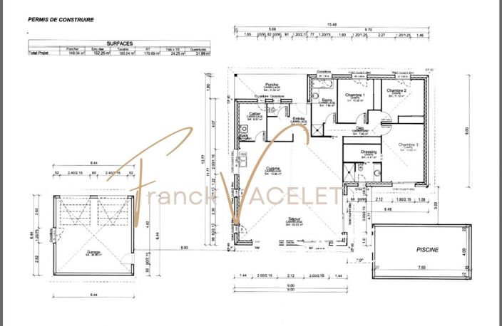 Projet de villa de plain-pied avec piscine  Permis accordé — photo 3