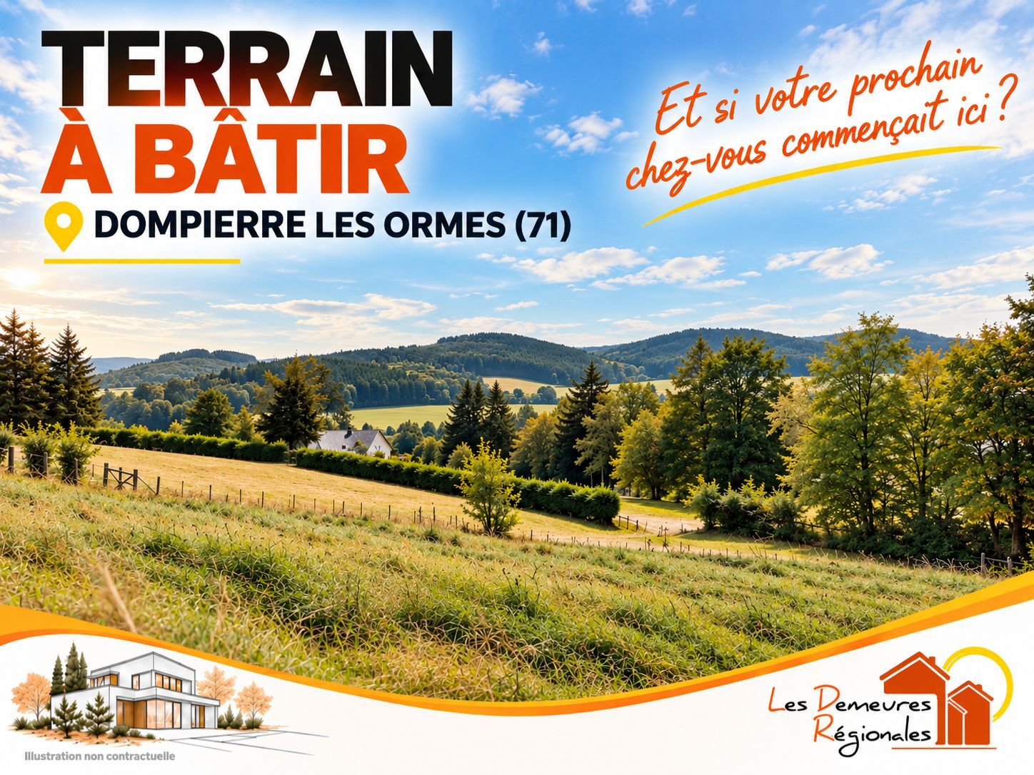 Terrain à bâtir de 792 m² à DOMPIERRE-LES-ORMES (71)