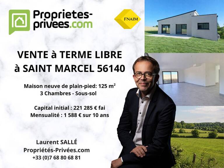VIAGER :Maison neuve RE 2020 de plain-pied 125 m²  - 3 chambres - Sous-sol - Terrain 2 020 m² - — photo 1