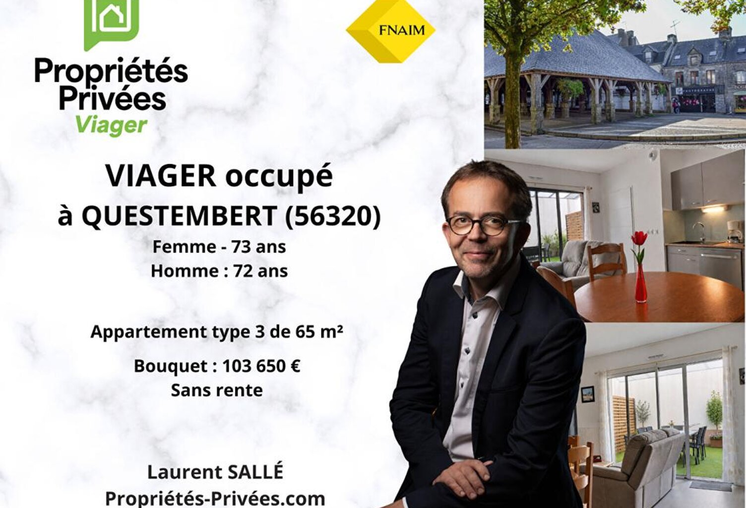 VIAGER OCCUPÉ : Appartement T3 (65 m2) en rez-de-jardin — photo 1