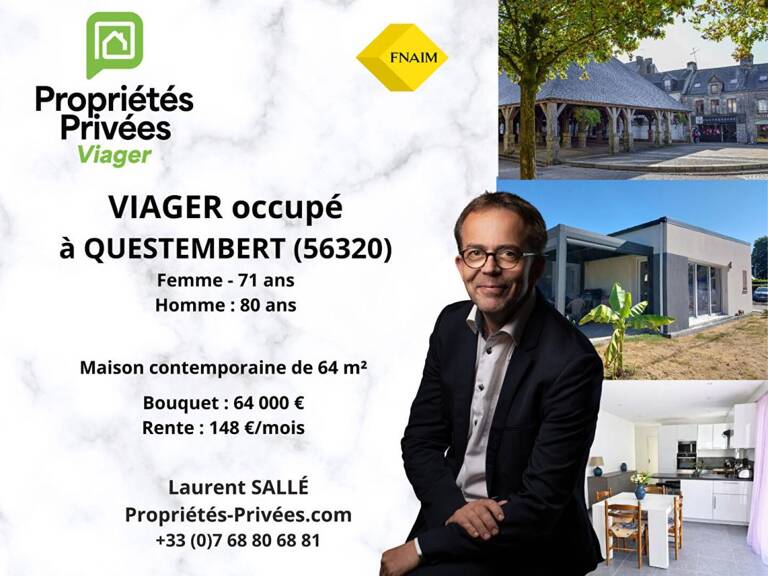 VIAGER OCCUPÉ : Maison contemporaine de plain-pied de 2019, proche du centre-ville — photo 1