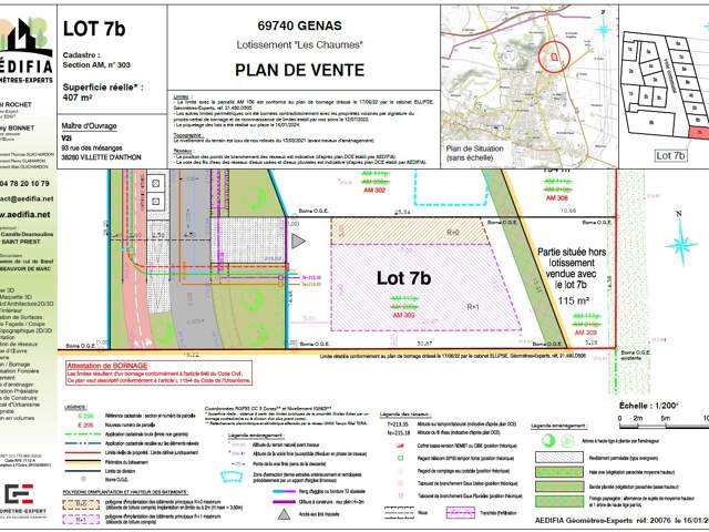 GENAS - Terrain à bâtir 522m² - libre constructeur - viabilisé — photo du bien