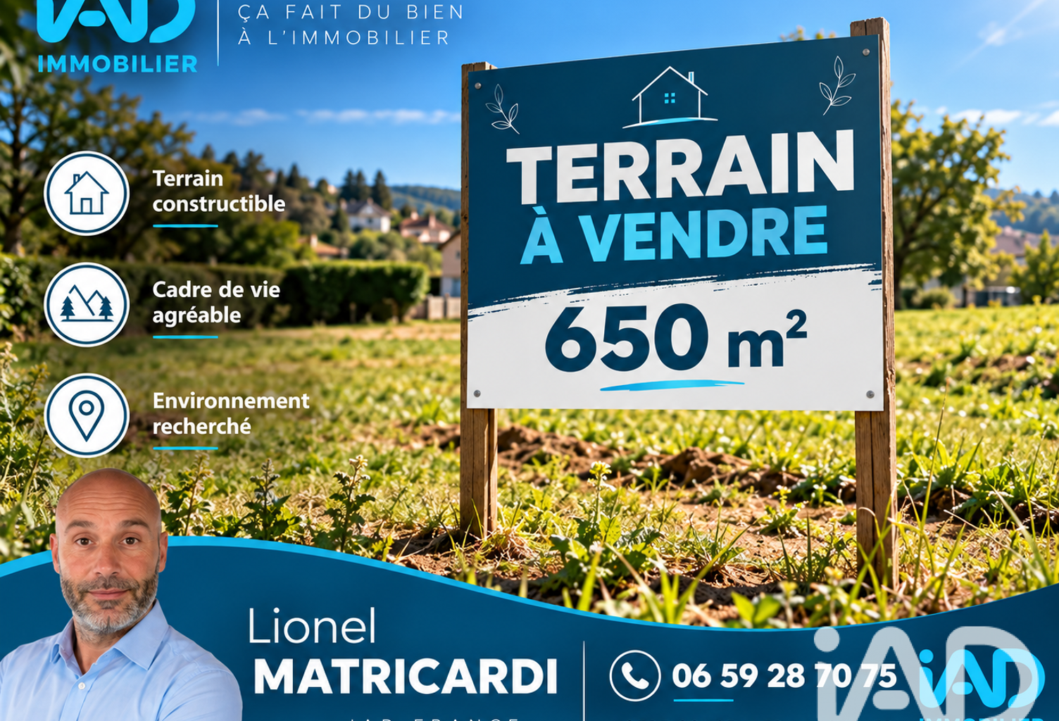 Vente Terrain à bâtir 650 m&sup2; — photo 1
