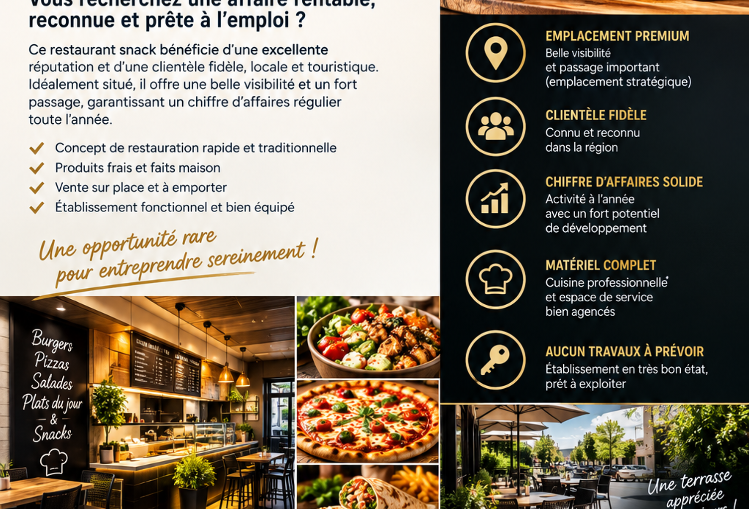 Vente Restauration rapide 47 m&sup2; — photo 1