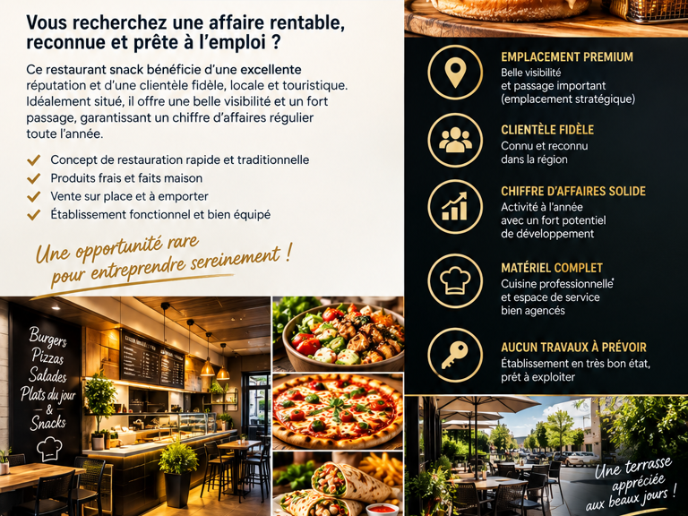 Vente Restauration rapide 47 m&sup2; — photo 1
